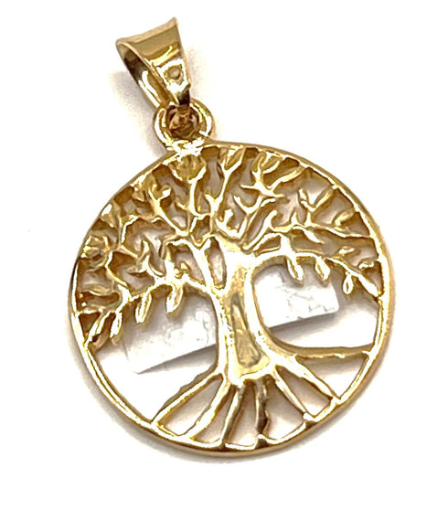 14k Gold Round Tree of Life Necklace